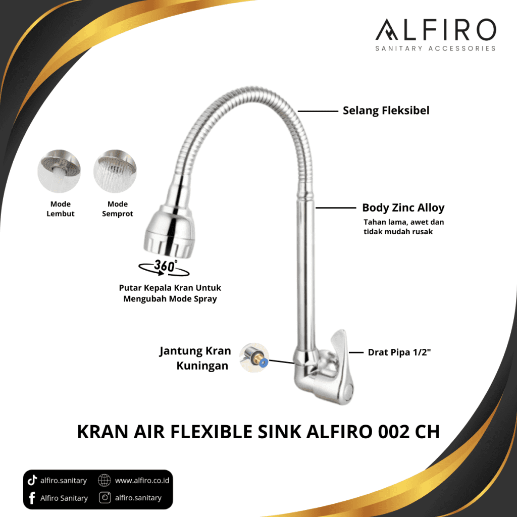 Kran Air Flexible Sink Alfiro 002 CH 1024x1024