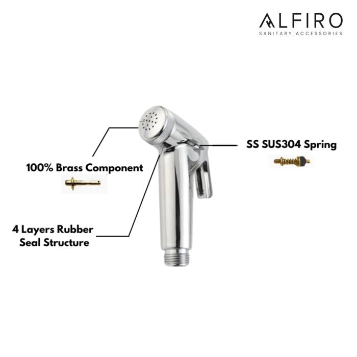 76e2104e09fc4d47b95ecd7185c41dd6.jpeg Jet Washer Alfiro CH – Semprotan Toilet Chrome, Tembaga Kuat, Anti Bocor, Selang 1.2m, Tahan Lama, Elegan. - Image 2