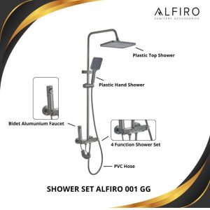 Shower Set Alfiro 001 GG - Set Shower Lengkap, Multifungsi Sesuai Kebutuhan.