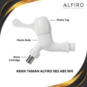 Kran Taman Alfiro 002 WH – Plastik + Brass Cartridge, Kuat & Anti Bocor