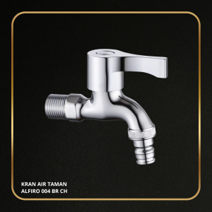 Kran Alfiro 004 BR CH – Kran Mesin Cuci/Outdoor Brass 1/2 Inch, Kran Taman Berkualitas, Kuat, Tahan Lama.