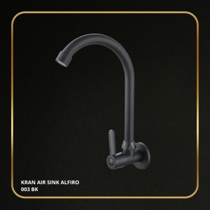 Kran Air Sink Alfiro 003 BK – Kran Dapur Hitam Elegan, MInimalis, Unik dan Elegan, 1/2inch instalasi pipa.