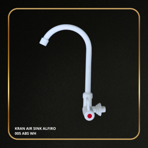 Alfiro Kran Air Sink Alfiro 005 ABS WH - Keran Dapur, Plastik Putih, Model Engkol 90°, Ekonomis