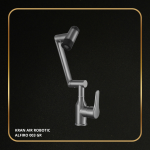 Kran Air Robotic Alfiro 003 GR - Gaya Industrial Putar Fleksibel Hot & Cold SS Body Gun Grey Color 1.250g