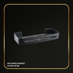 Rectangle Basket Alfiro 02 BK - Keranjang Penyimpanan anti rust, Kuat, tahan Lama.