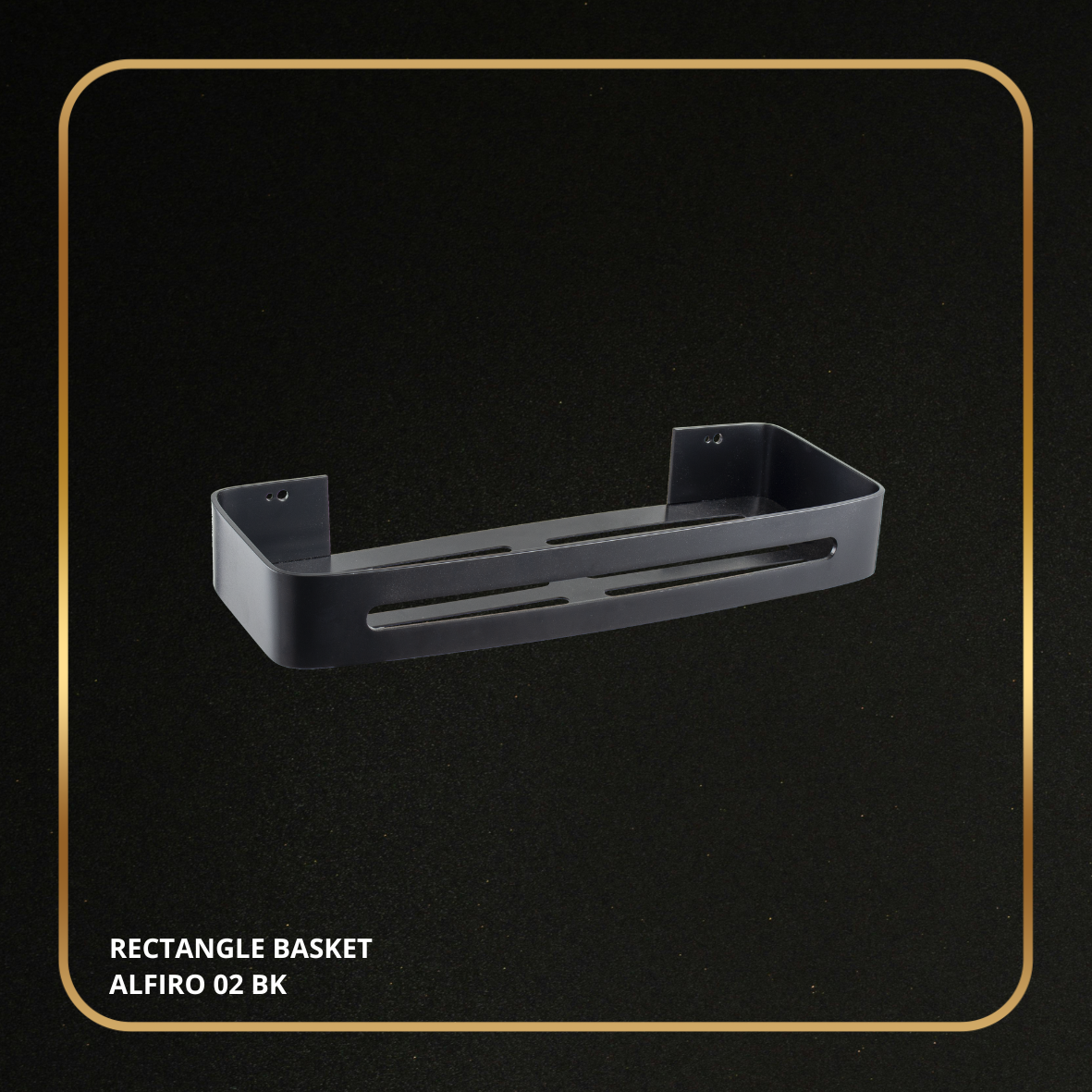 Rectangle Basket Alfiro 02 BK - Keranjang Penyimpanan anti rust, Kuat, tahan Lama.